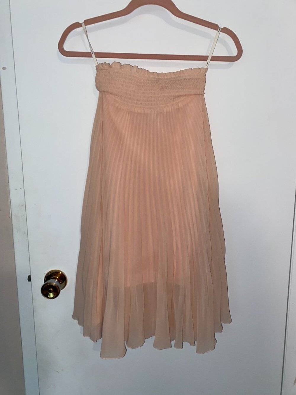 Aritzia Wilfred Blush Pink Pleated Chiffon Midi Skirt S